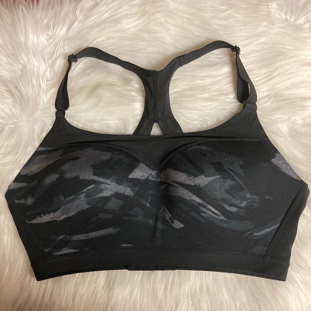Victoria's Secret Black and Gray Sports Bra Moisture-Wicking Racerback